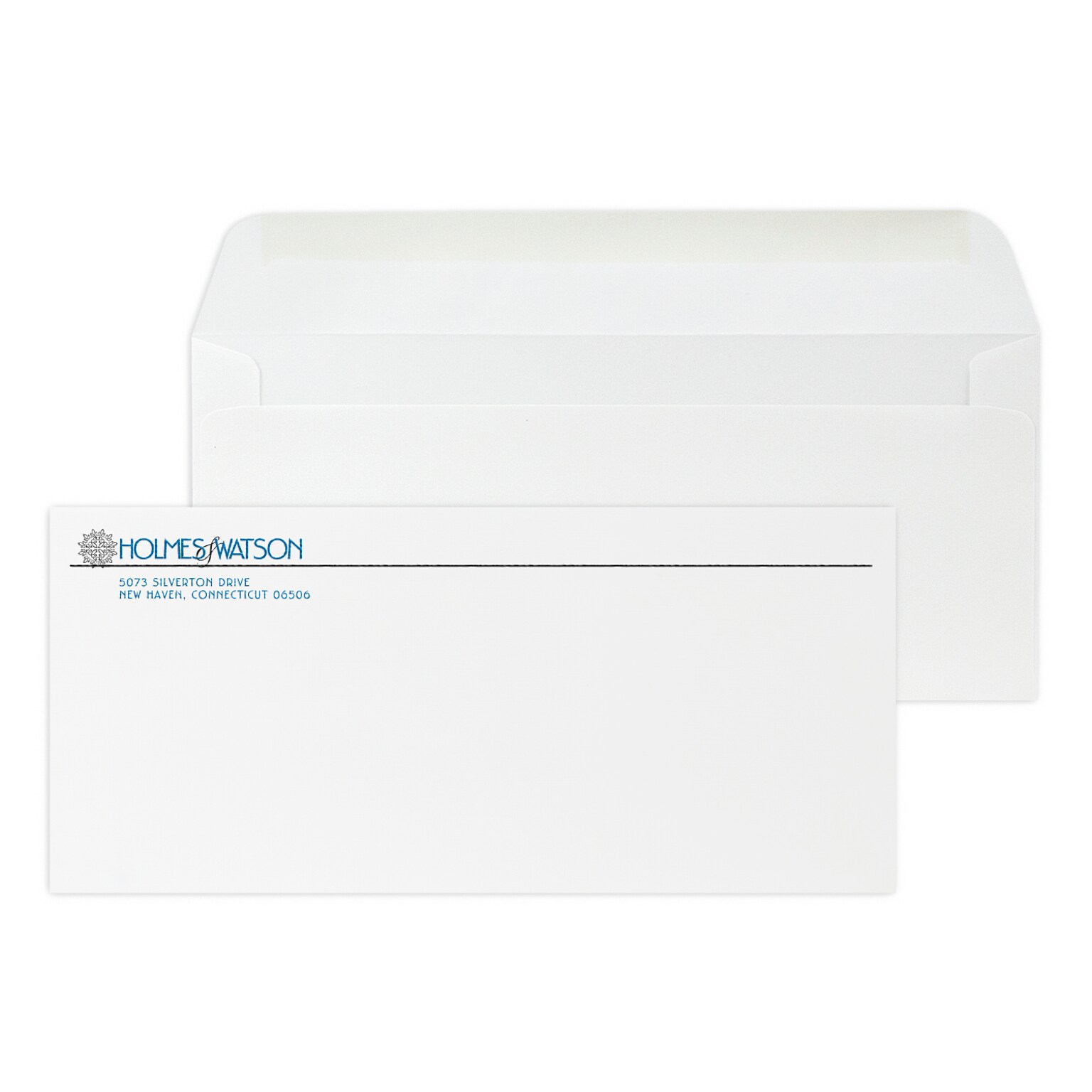 Custom #10 Stationery Envelopes, 4 1/8 x 9 1/2, 24# Bright White Linen, 2 Standard Raised Inks, 250 / Pack
