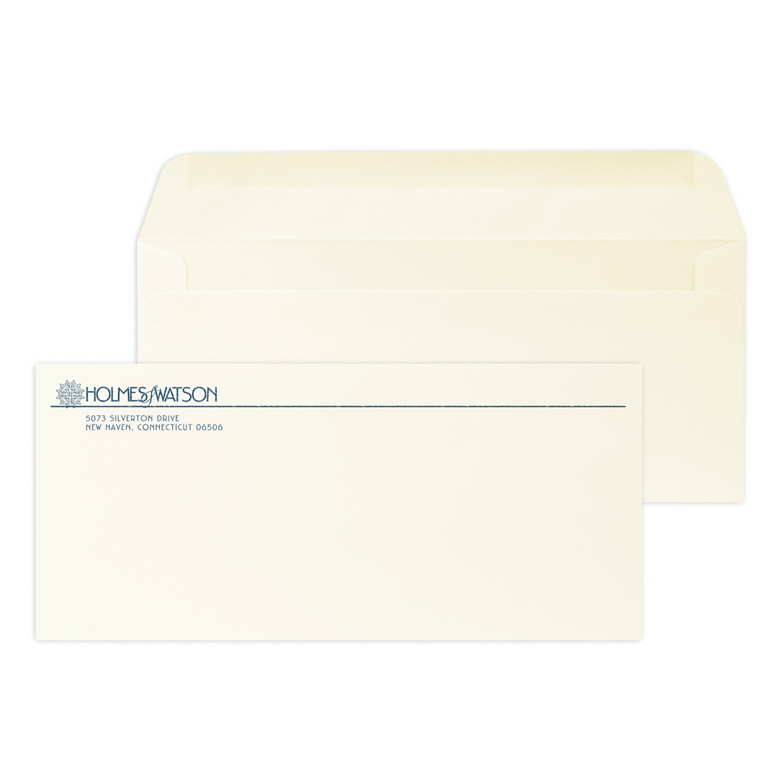 Custom #10 Stationery Envelopes, 4 1/8 x 9 1/2, 24# Warm White Linen, 1 Custom Raised Ink, 250 / Pack