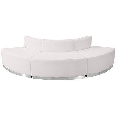 Flash Furniture  Hercules Alon Series Leather Reception Configuration, 3 Pieces, White (ZB803800SWH)