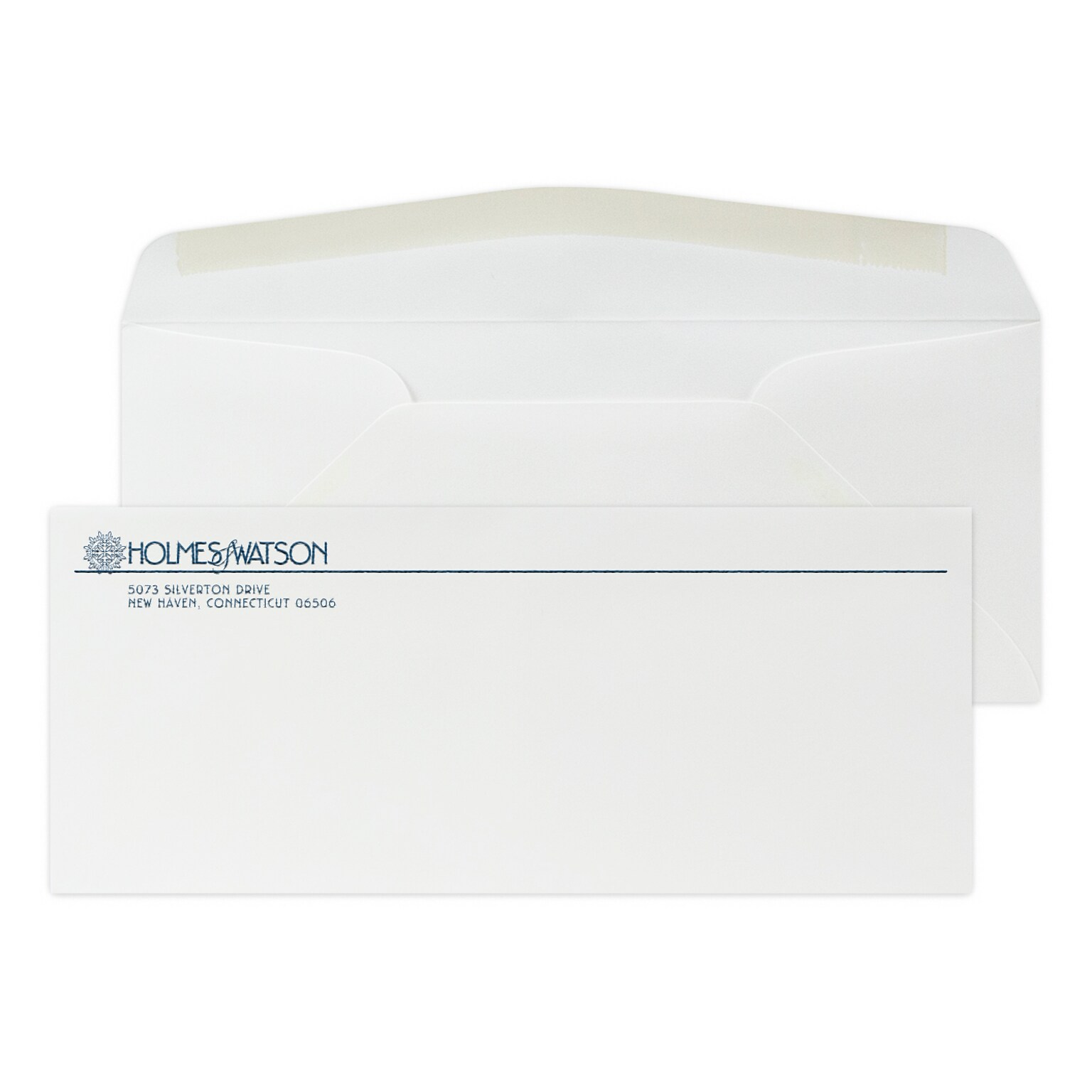 Custom #10 Stationery Envelopes, 4 1/8 x 9 1/2, 24# Strathmore Writing Ultimate White Wove, 1 Custom Raised Ink, 250 / Pack
