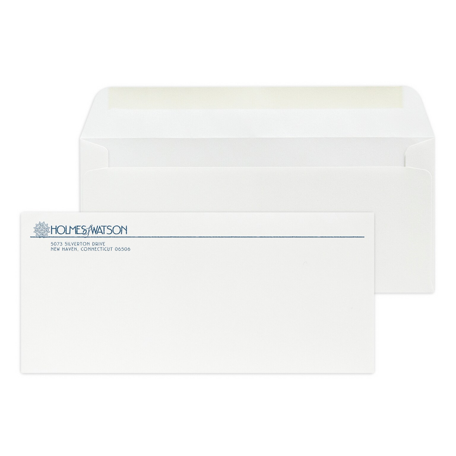 Custom #10 Stationery Envelopes, 4 1/8 x 9 1/2, 70# Hi White Text, 1 Custom Raised Ink, 250 / Pack