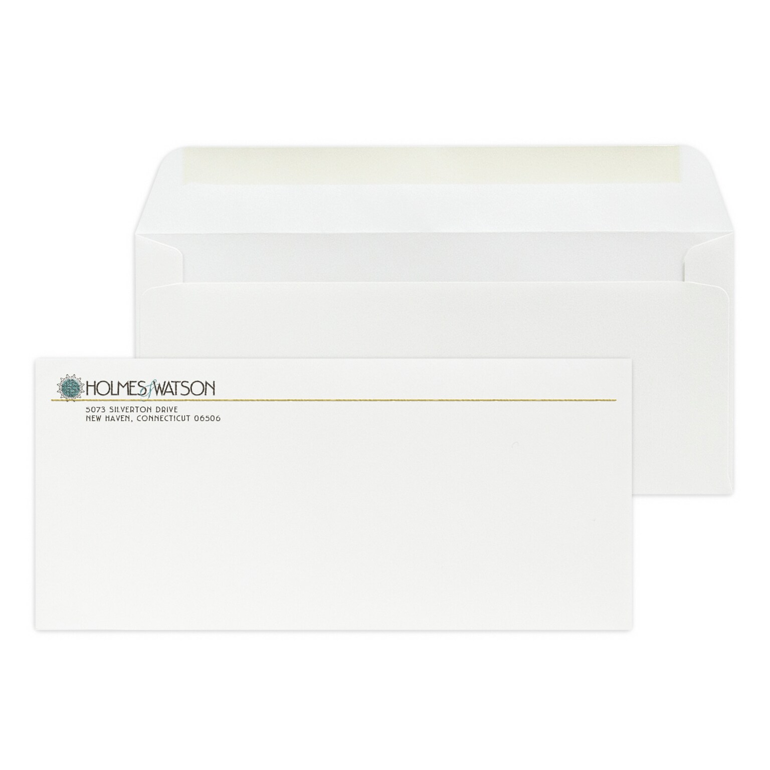 Custom Full Color #10 Stationery Envelopes, 4 1/8 x 9 1/2, 70# Hi White Text, Raised Ink, 250 / Pack