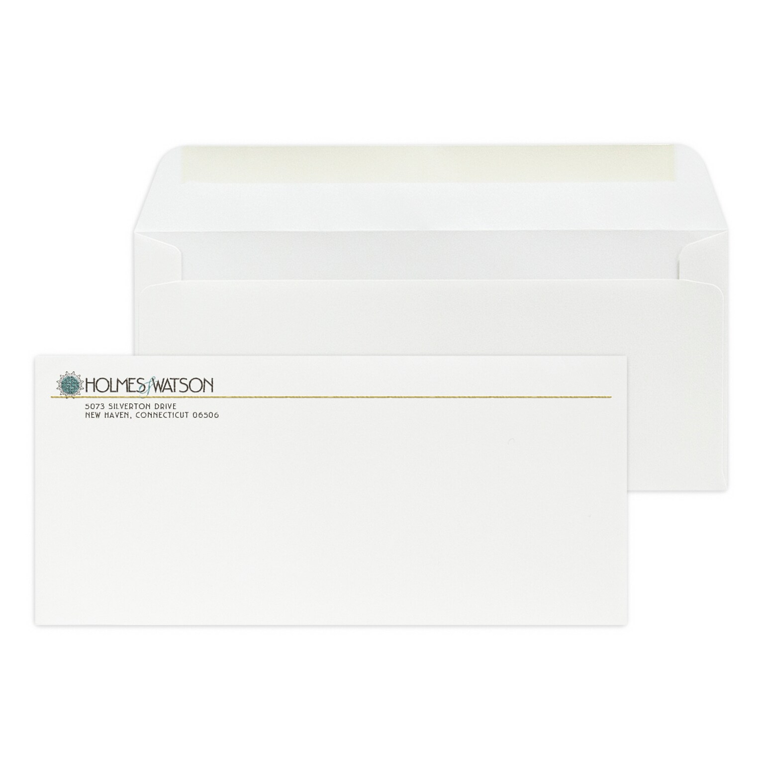 Custom Full Color #10 Stationery Envelopes, 4 1/4 x 9 1/2, 70# Hi White Text, Raised Ink, 250 / Pack