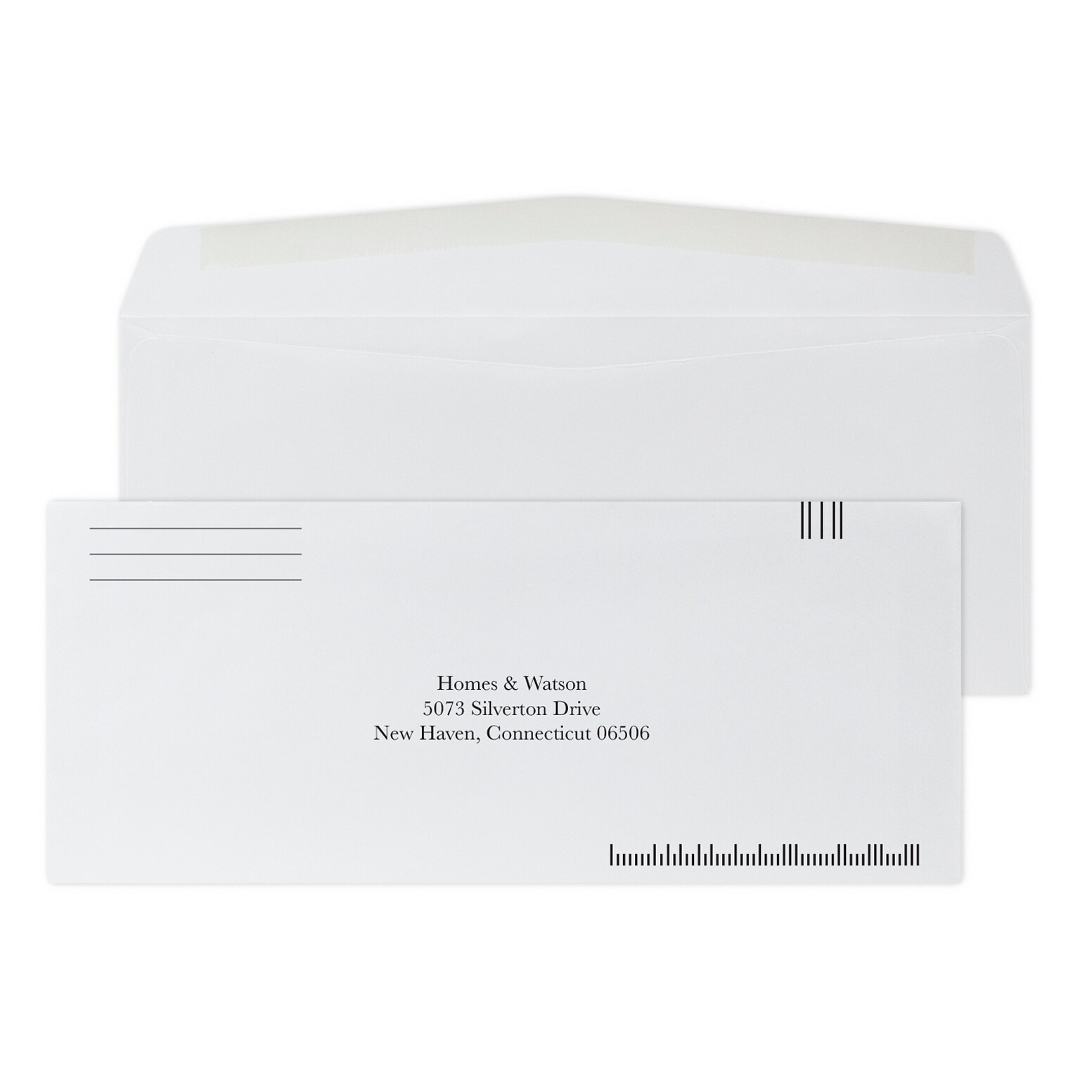 Custom #10 Barcode Standard Envelopes, 4 1/4 x 9 1/2, 24# White Wove, 1 Standard Ink, 250 / Pack