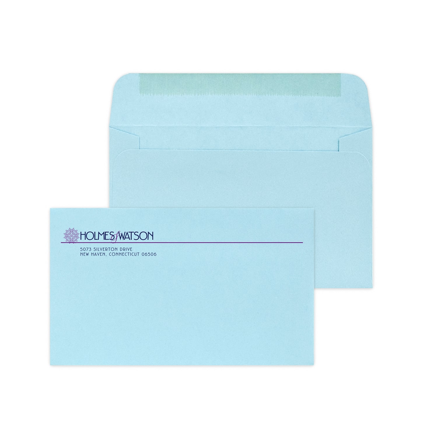 Custom #6-1/2 Standard Envelopes, 3 1/2 x 6 1/4, 24# Blue Wove, 2 Standard Inks, 250 / Pack