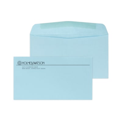 Custom #6-3/4 Standard Envelopes, 3 5/8 x 6 1/2, 24# Blue Wove, 1 Standard Ink, 250 / Pack