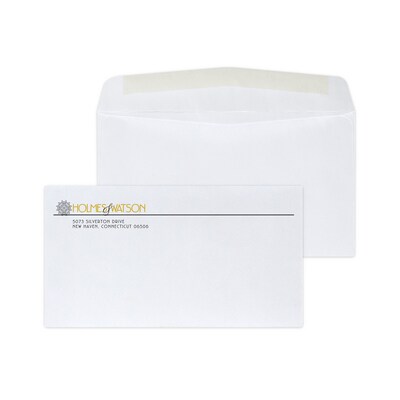 Custom #6-3/4 Standard Envelopes, 3 5/8 x 6 1/2, 24# White Wove, 1 Standard and 1 Custom Inks, 250