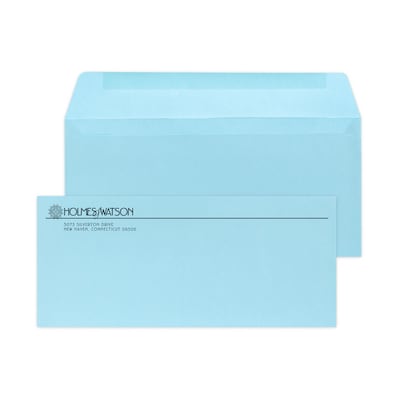 Custom #9 Standard Envelopes, 3 7/8 x 8 7/8, 24# Blue Wove, 1 Standard Ink, 250 / Pack