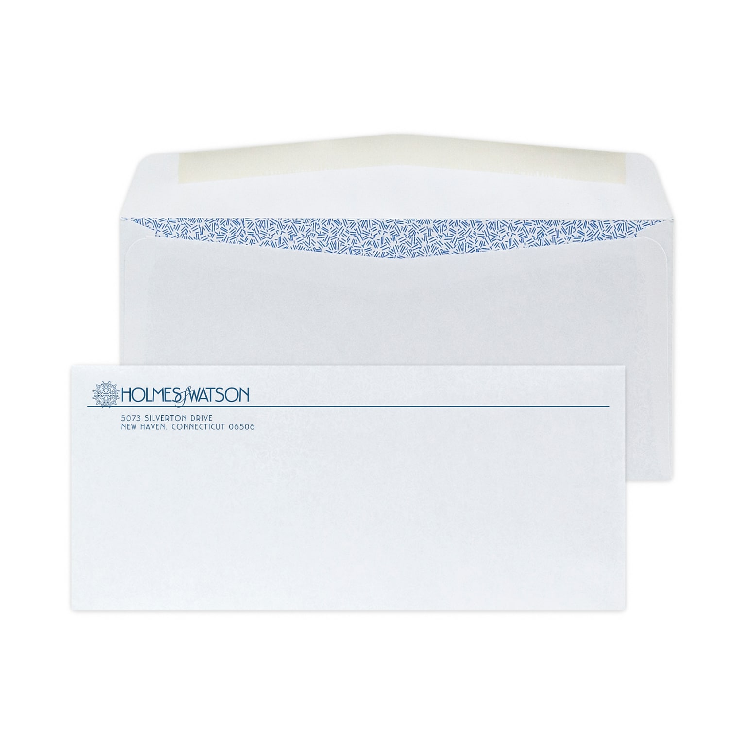 Custom #9 Standard Envelopes with Security Tint, 3 7/8 x 8 7/8, 24# White Wove, 1 Custom Ink, 250 / Pack