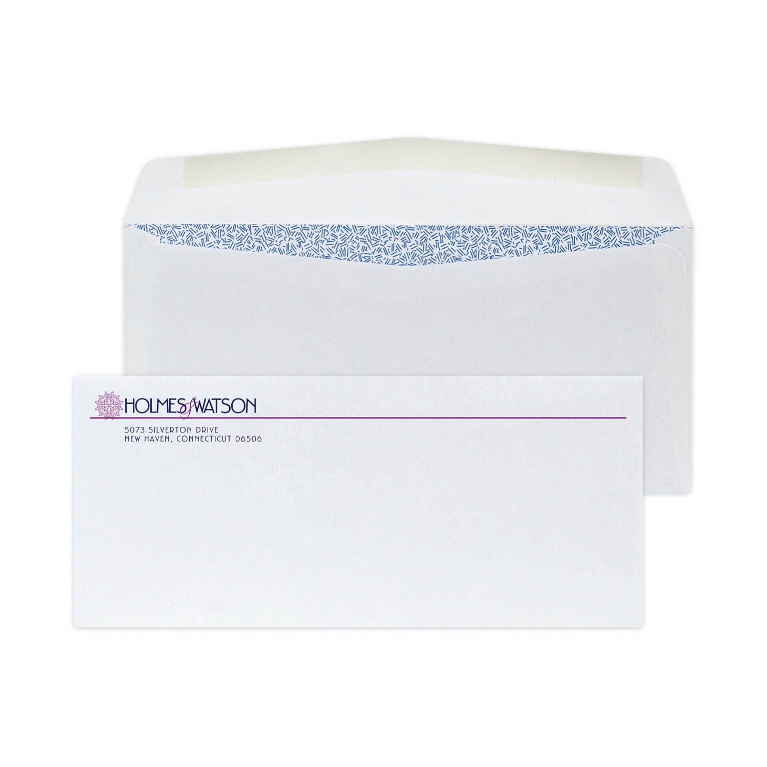 Custom #9 Standard Envelopes with Security Tint, 3 7/8 x 8 7/8, 24# White Wove, 2 Custom Inks, 250 / Pack