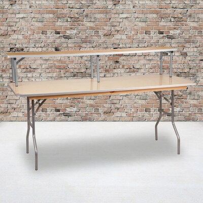 Flash Furniture Amara Folding Table Riser, 72 x 11.75, Birchwood (XA72RS)