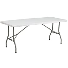 Flash Furniture Kathryn Folding Table, 72 x 30, Granite White (RB3072FH)