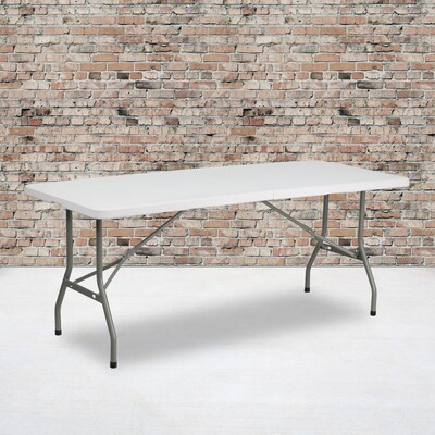 Flash Furniture Kathryn Folding Table, 72" x 30", Granite White (RB3072FH)