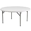 Flash Furniture Folding Table, 60.75Dia., White (DAD-YCZ-1-GW-GG)