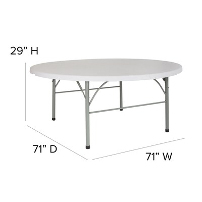 Flash Furniture Stonewall Folding Table, 71" x 71", Granite White (DAD183RZ)