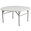 Flash Furniture 60 Round Bi-Fold Granite White Plastic Folding Table (DAD154Z)