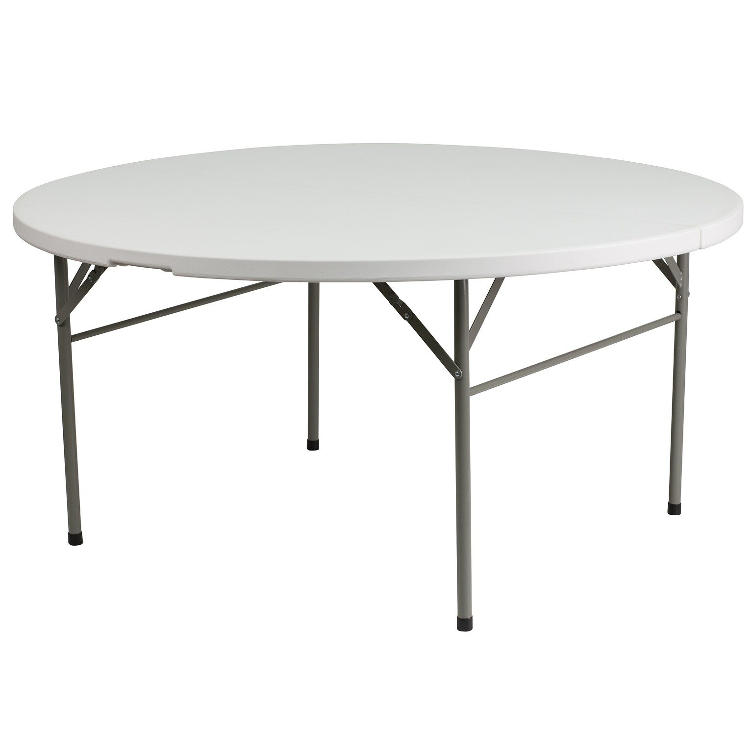 Flash Furniture Bi-Fold Folding Table, 60.5Dia., White (DAD154Z)