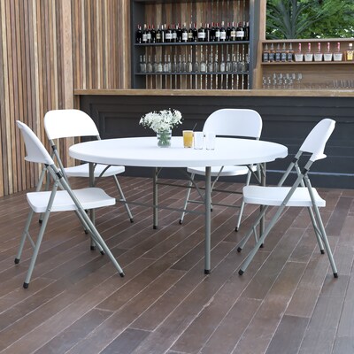 Flash Furniture Scarborough Folding Table, 60.5 x 60.5, White (DAD154Z)