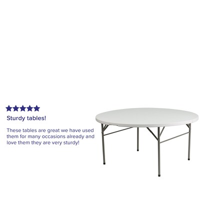 Flash Furniture Scarborough Folding Table, 60.5" x 60.5", White (DAD154Z)