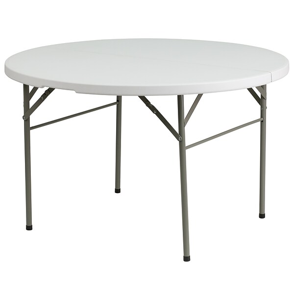 Flash Furniture 48 Round Bi-Fold Granite White Plastic Folding Table (DAD122RZ)