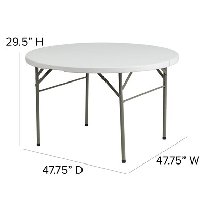 Flash Furniture 48'' Round Bi-Fold Granite White Plastic Folding Table (DAD122RZ)