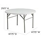 Flash Furniture Freeman Folding Table, 47.75" x 47.75", Granite White (DAD122RZ)