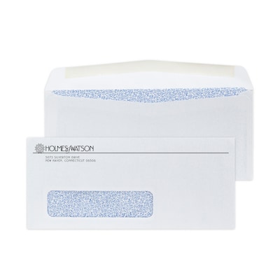 Custom #9 Window Envelopes with Security Tint, 3 7/8 x 8 7/8, 24# White Wove, 1 Standard Ink, 250