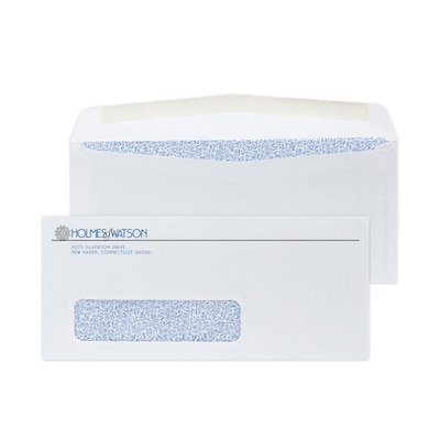 Custom #9 Window Envelopes with Security Tint, 3 7/8 x 8 7/8, 24# White Wove, 2 Standard Inks, 250