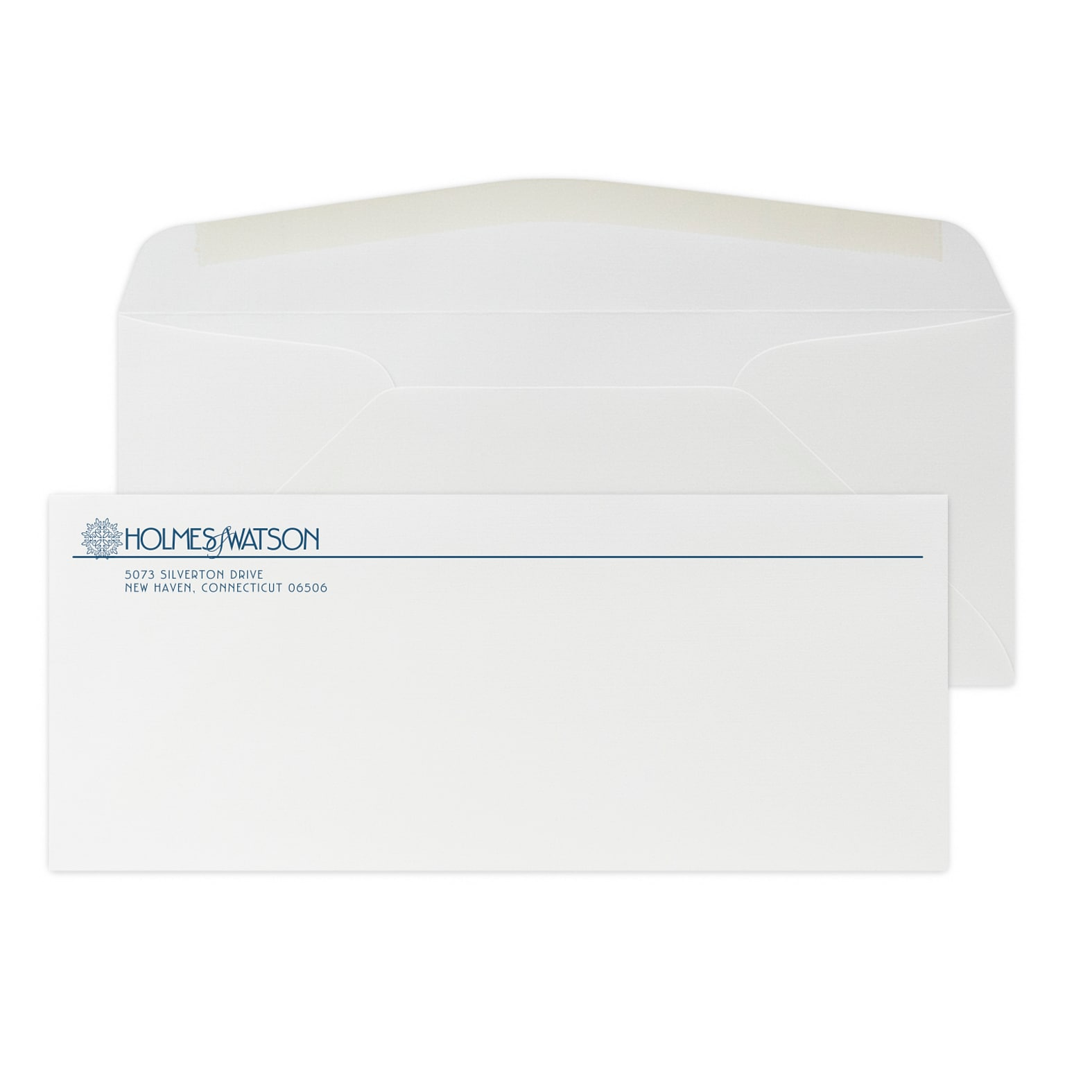 Custom #10 Stationery Envelopes, 4 1/8 x 9 1/2, 80# CLASSIC® LINEN Solar White Text, 1 Custom Flat Ink, 250 / Pack