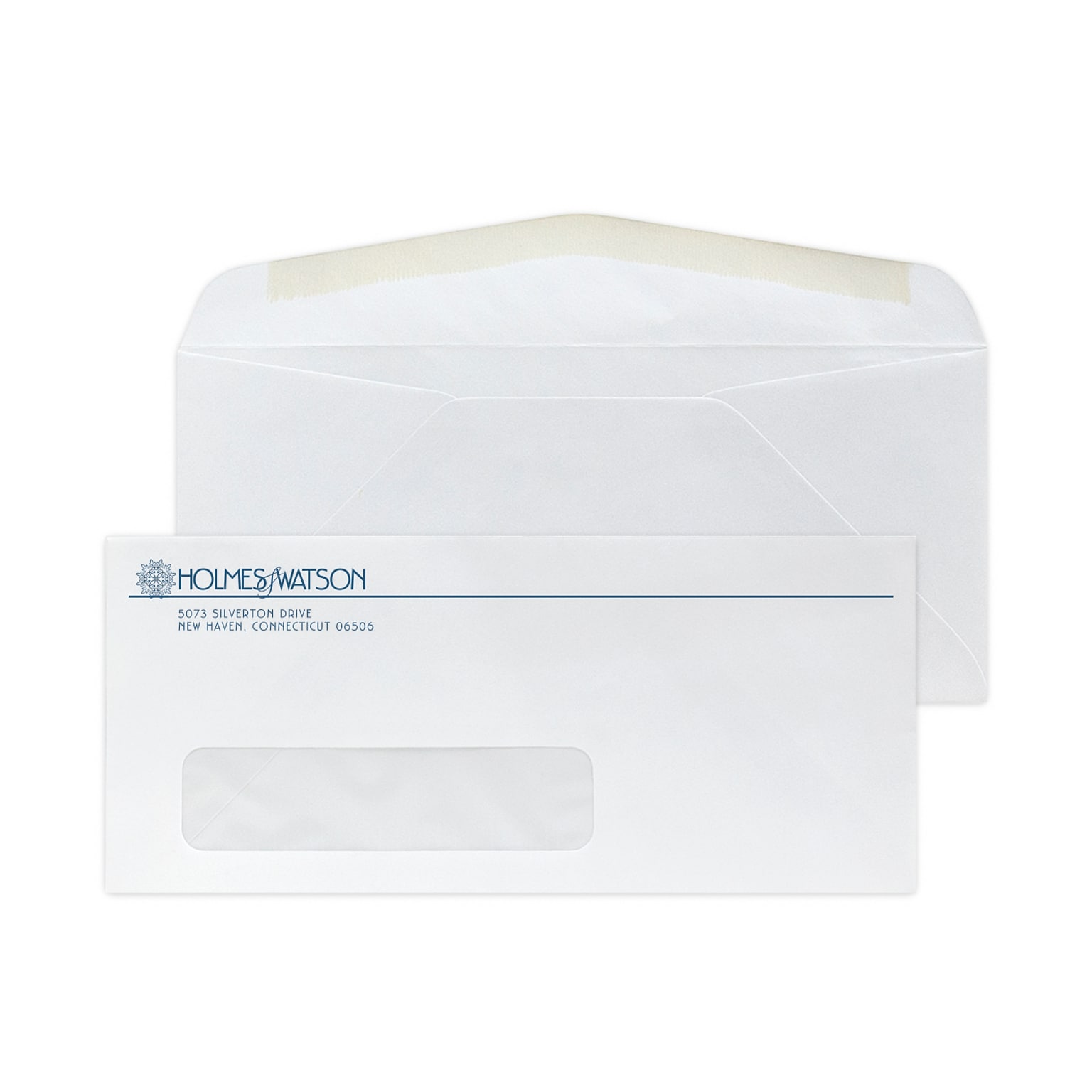 Custom #9 Diagonal Seam Window Envelopes, 3 7/8 x 8 7/8, 24# White Wove, 1 Custom Ink, 250 / Pack