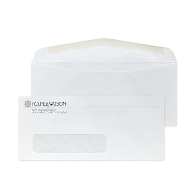 Custom #9 Diagonal Seam Window Envelopes, 3 7/8 x 8 7/8, 24# White Wove, 1 Standard Ink, 250 / Pac