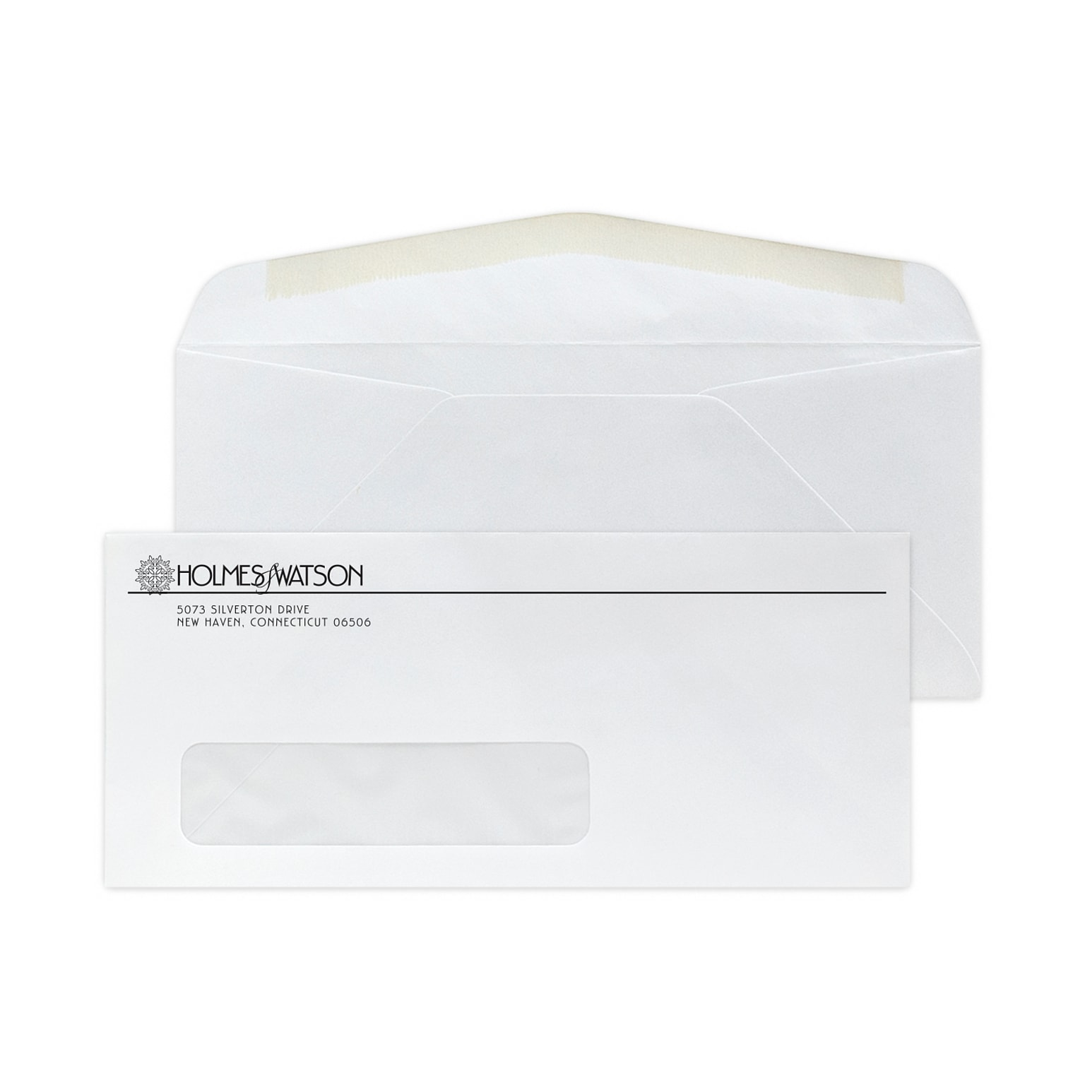 Custom #9 Diagonal Seam Window Envelopes, 3 7/8 x 8 7/8, 24# White Wove, 1 Standard Ink, 250 / Pack