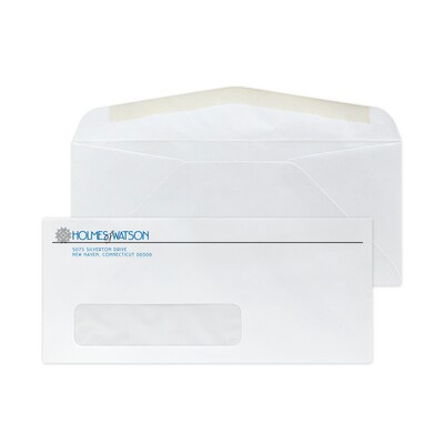 Custom #9 Diagonal Seam Window Envelopes, 3 7/8 x 8 7/8, 24# White Wove, 2 Standard Inks, 250 / Pa