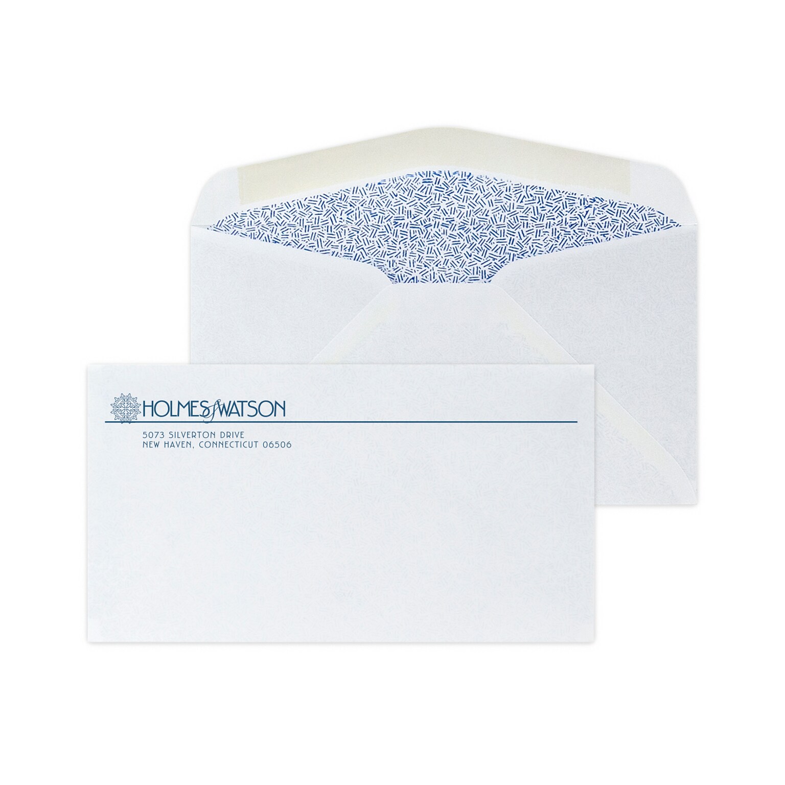 Custom #6-3/4 Diagonal Seam Standard Envelopes with Security Tint, 3 5/8 x 6 1/2, 24# White Wove, 1 Custom Ink, 250 / Pack