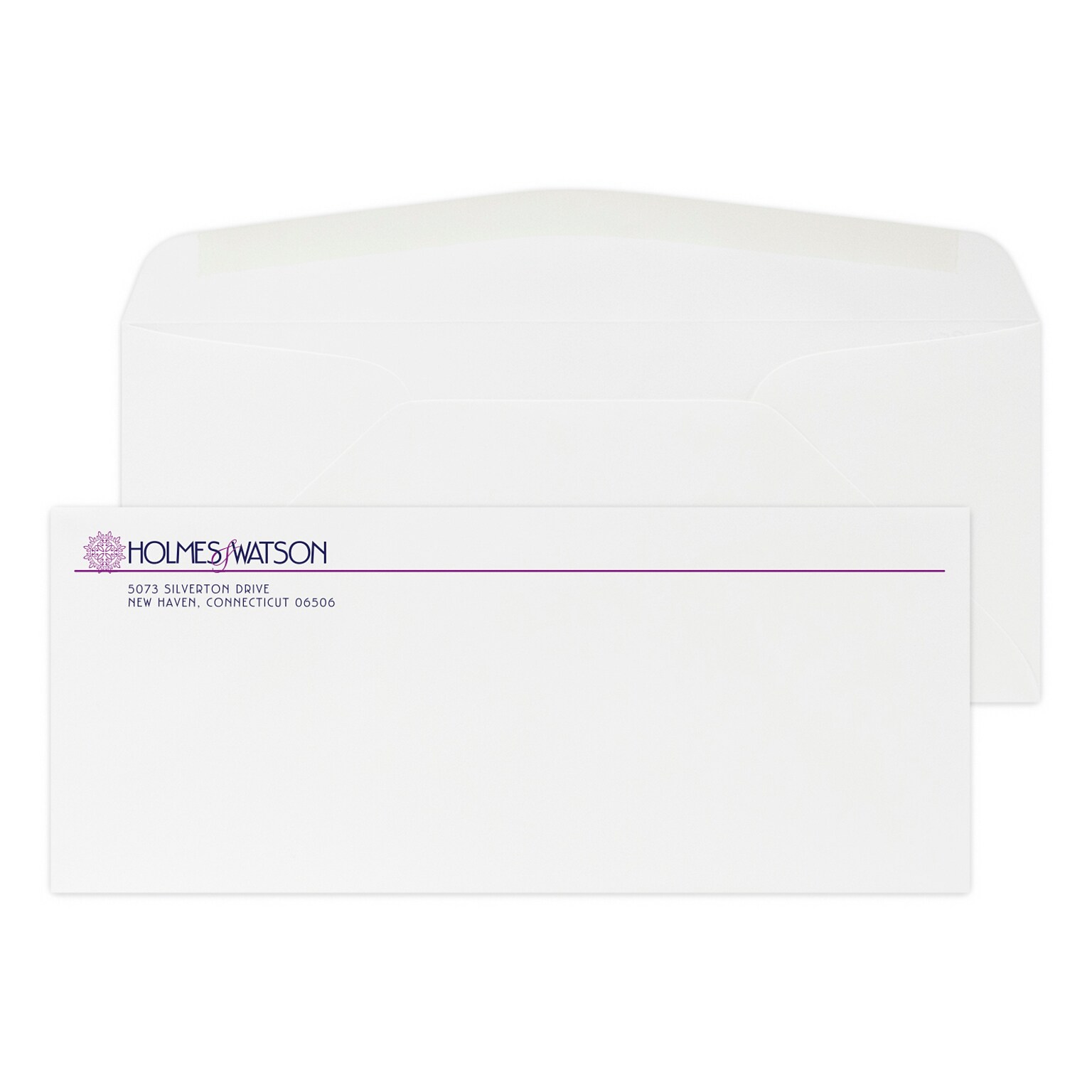Custom #10 Stationery Envelopes, 4 1/8 x 9 1/2, 24# White Bond, 2 Custom Flat Inks, 250 / Pack