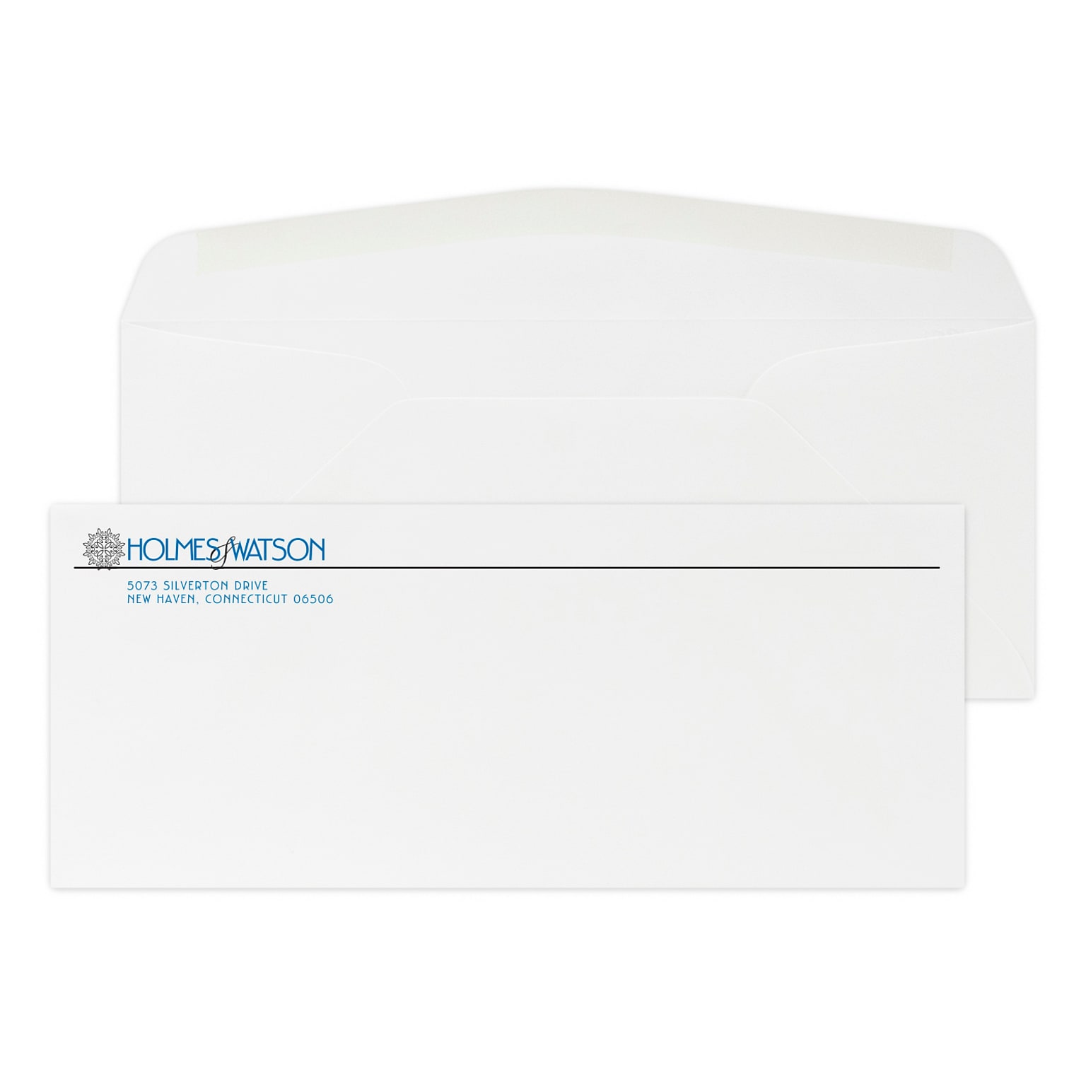 Custom #10 Stationery Envelopes, 4 1/8 x 9 1/2, 24# White Bond, 2 Standard Flat Inks, 250 / Pack
