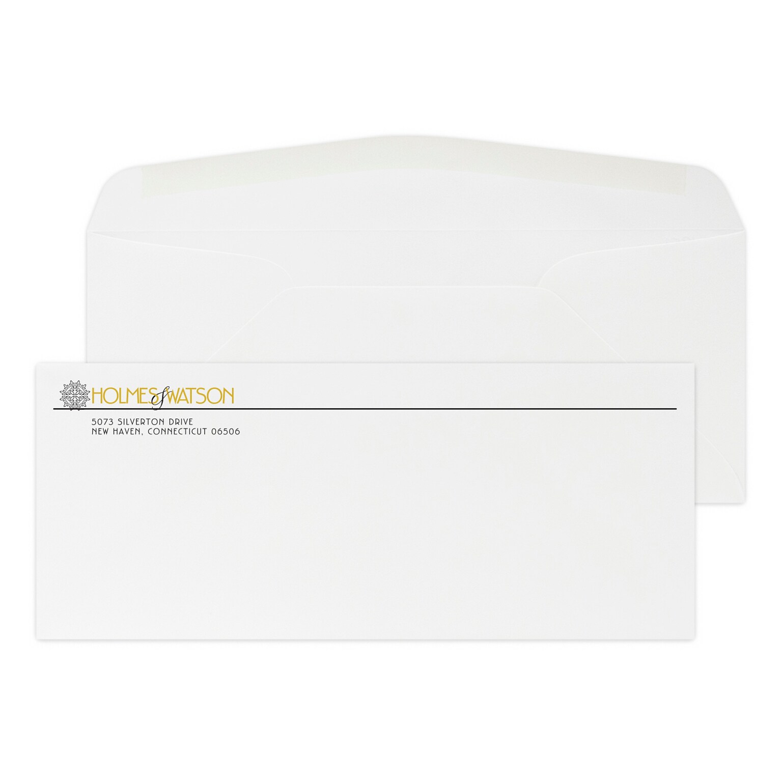 Custom #10 Stationery Envelopes, 4 1/8 x 9 1/2, 24# White Bond, 1 Standard and 1 Custom Flat Inks, 250 / Pack