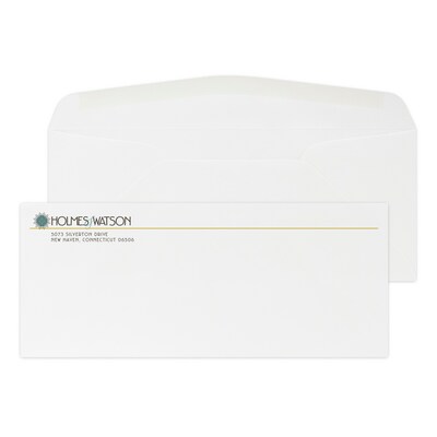 Custom Full Color #10 Stationery Envelopes, 4 1/4 x 9 1/2, 24# White Bond, Flat Ink, 250 / Pack