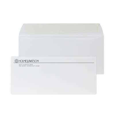 Custom #9 Peel and Seal Envelopes, 3 7/8 x 8 7/8, 24# White Wove, 1 Standard Ink, 250 / Pack