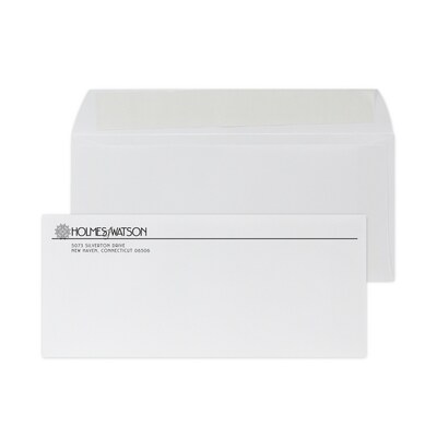 Custom #9 Peel and Seal Envelopes, 3 7/8 x 8 7/8, 24# White Wove, 1 Standard Ink, 250 / Pack