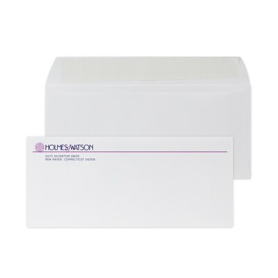 Custom #9 Peel and Seal Envelopes, 3 7/8 x 8 7/8, 24# White Wove, 2 Custom Inks, 250 / Pack