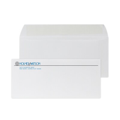 Custom #9 Peel and Seal Envelopes, 3 7/8 x 8 7/8, 24# White Wove, 2 Standard Inks, 250 / Pack