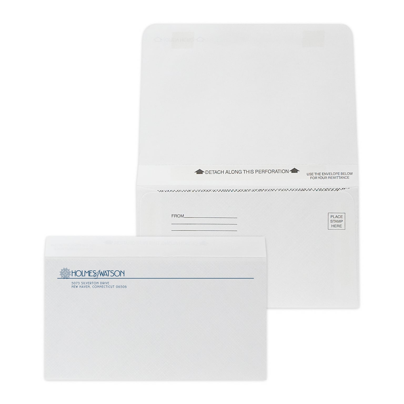 Custom 4-1/4x6-1/2 Double-Duty Statement Std Remittance Envelopes with Security Tint, 24# White Wove, 1 Custom Ink, 250/Pack