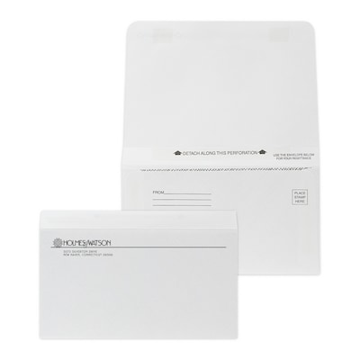 Custom 4-1/4x6-1/2 Double-Duty Statement Standard Remittance Envelopes with Security Tint, 24# Whi