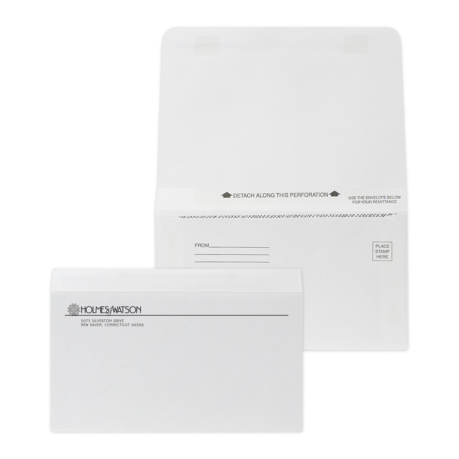 Custom 4-1/4x6-1/2 Double-Duty Statement Standard Remittance Envelopes with Security Tint, 24# White Wove, 1 Std Ink, 250/Pack