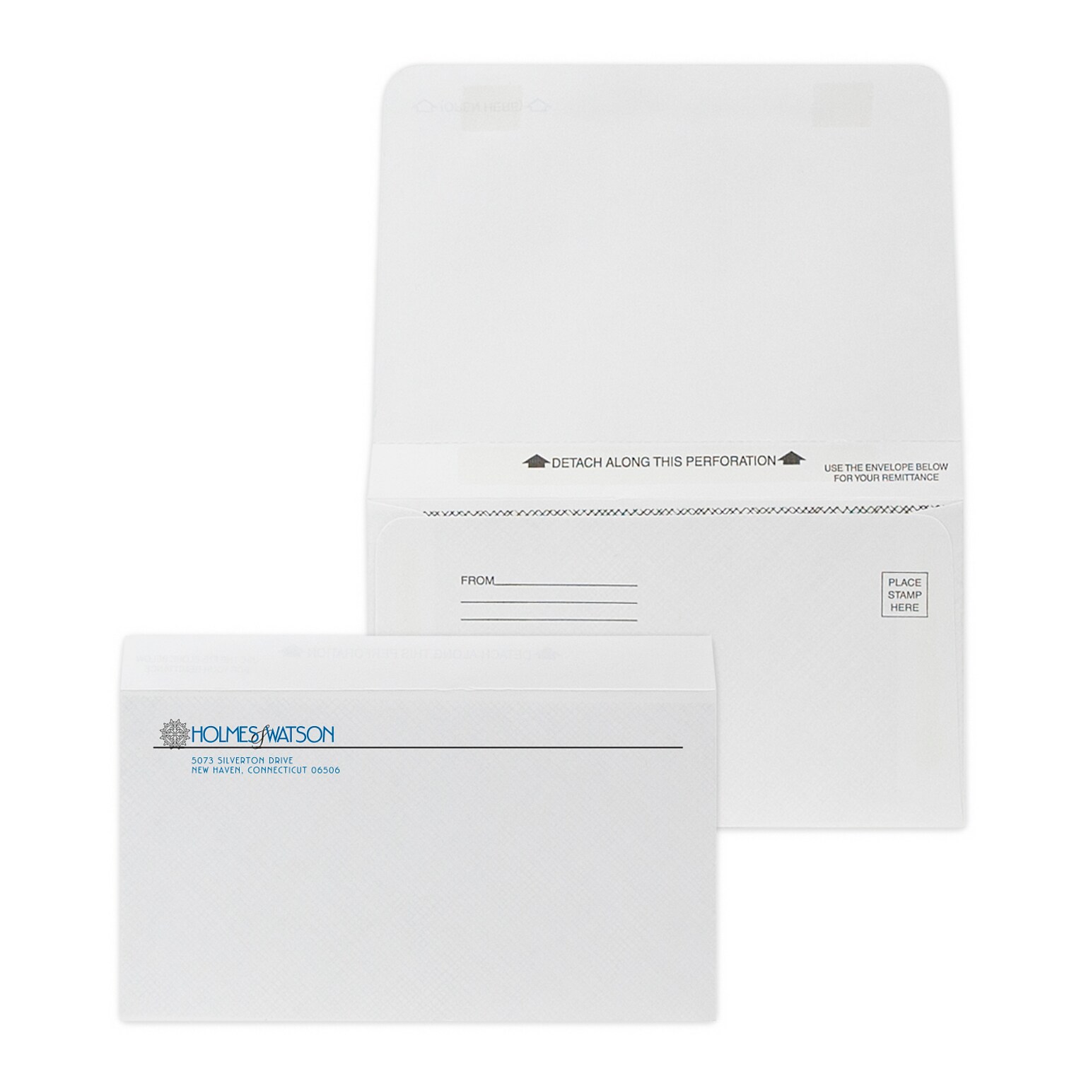 Custom 4-1/4x6-1/2 Double-Duty Statement Std Remittance Envelope with Security Tint, 24# White Wove, 2 Std Ink, 250/Pack
