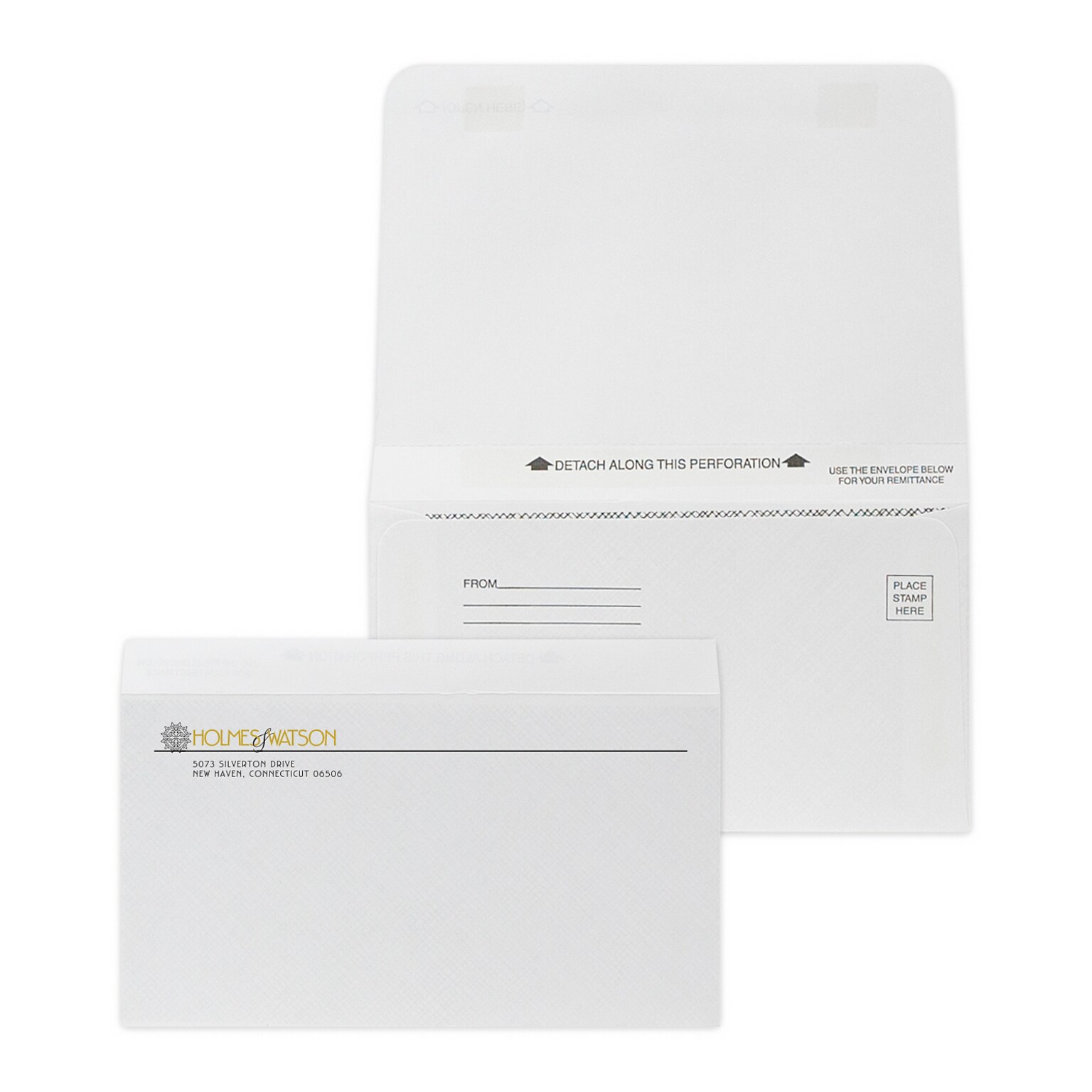 Custom 4-1/4x6-1/2 Double-Duty Statement Std Remit Env with Security Tint, 24# White Wove, 1 Std and 1 Custom Inks, 250/Pack