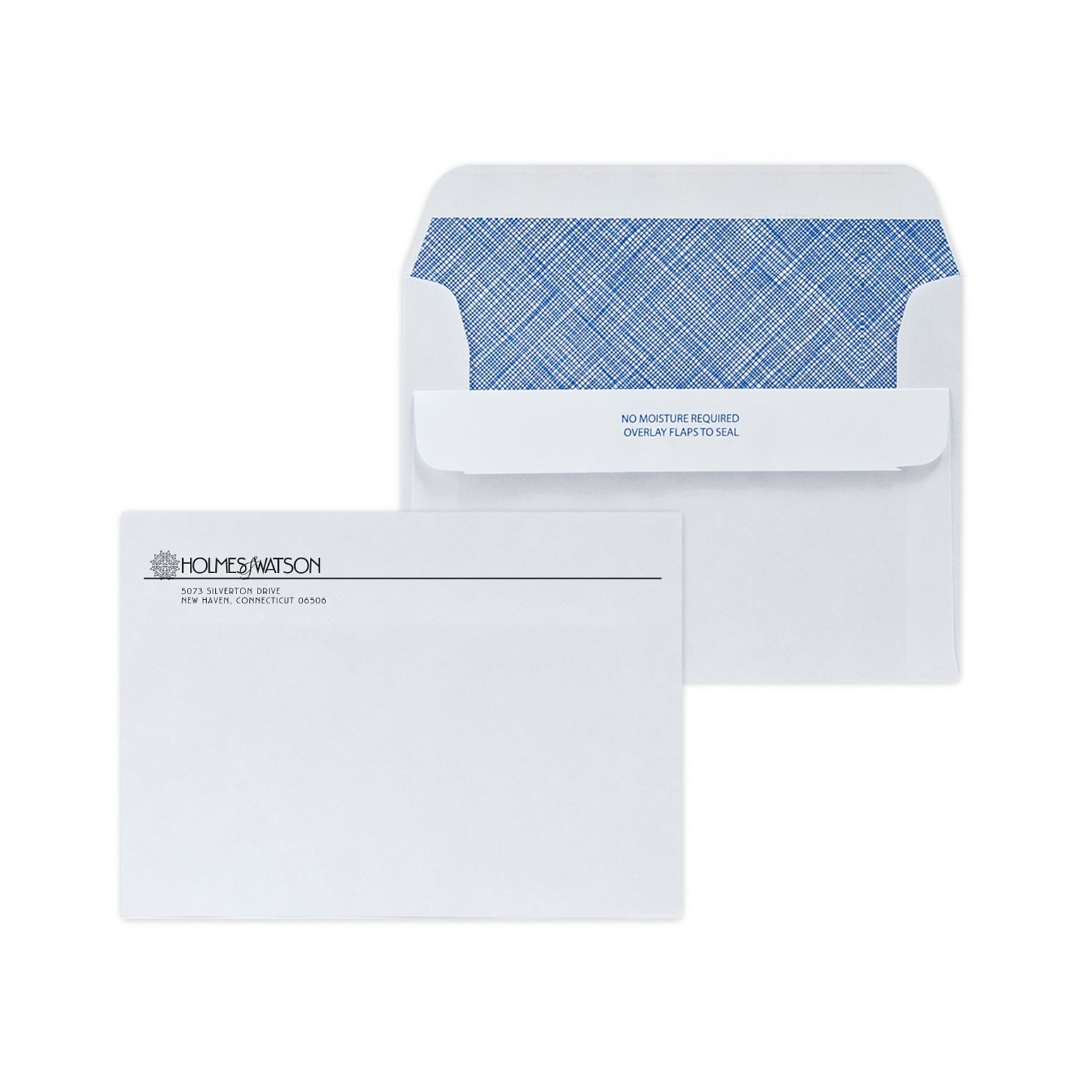 Custom 4-1/2 x 6-1/4 Self Seal Envelopes, 24# White Wove, 1 Standard Ink, 250 / Pack