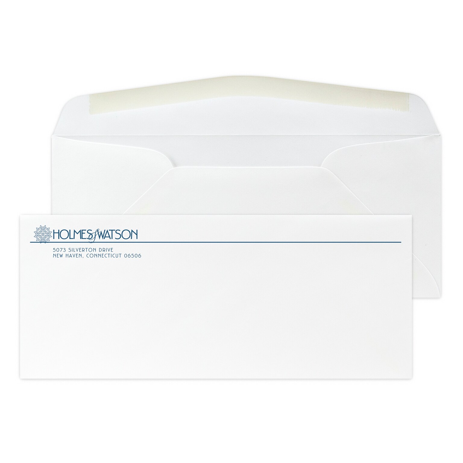 Custom #10 Stationery Envelopes, 4 1/8 x 9 1/2, 24# CLASSIC® CREST Solar White, 1 Custom Flat Ink, 250 / Pack