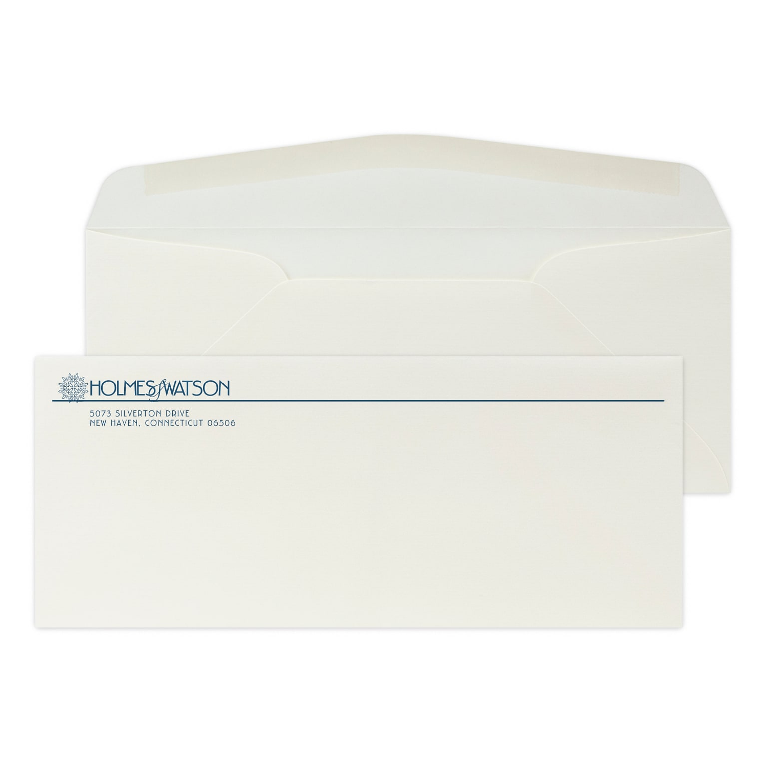 Custom #10 Stationery Envelopes, 4 1/8 x 9 1/2, 24# CLASSIC® LAID Natural White, 1 Custom Flat Ink, 250 / Pack